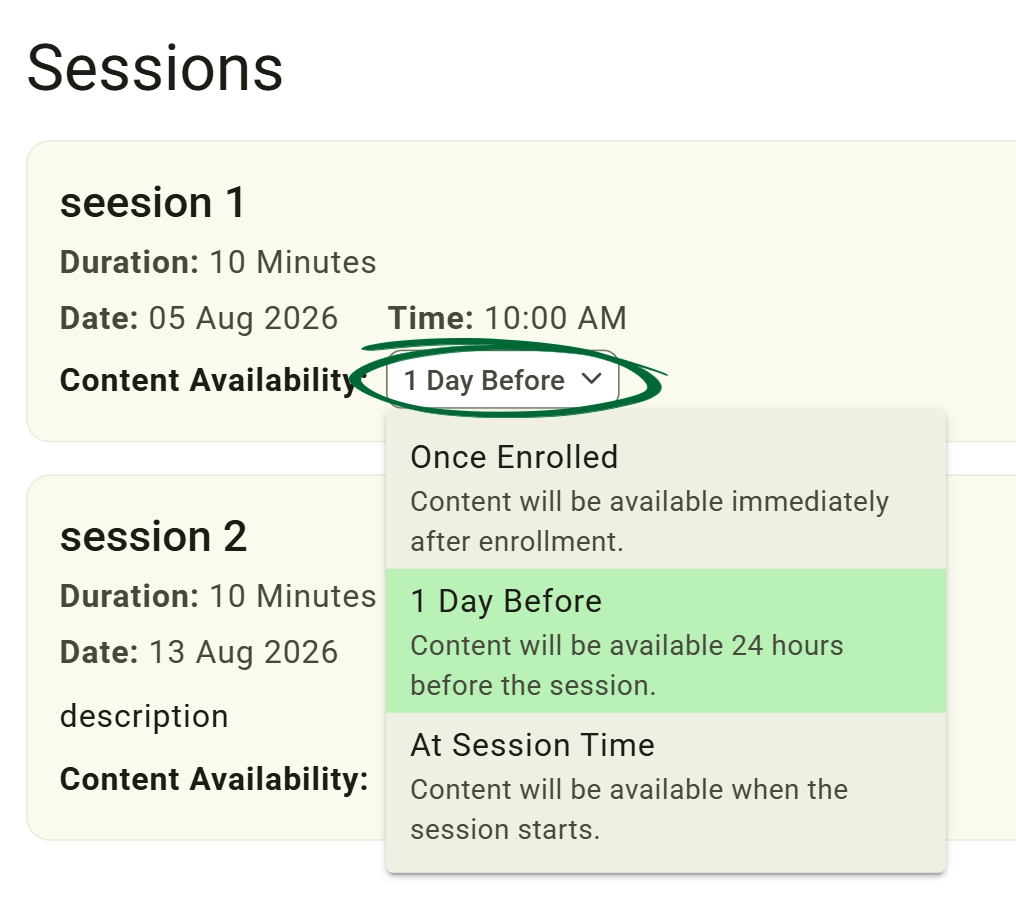 Content Availability screenshot